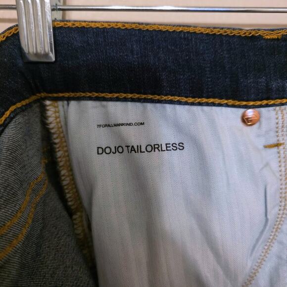 7 For All Mankind Dojo Tailorless Bootcut Wide Flare Leg Jeans Dark Wash 28 - Picture 7 of 10